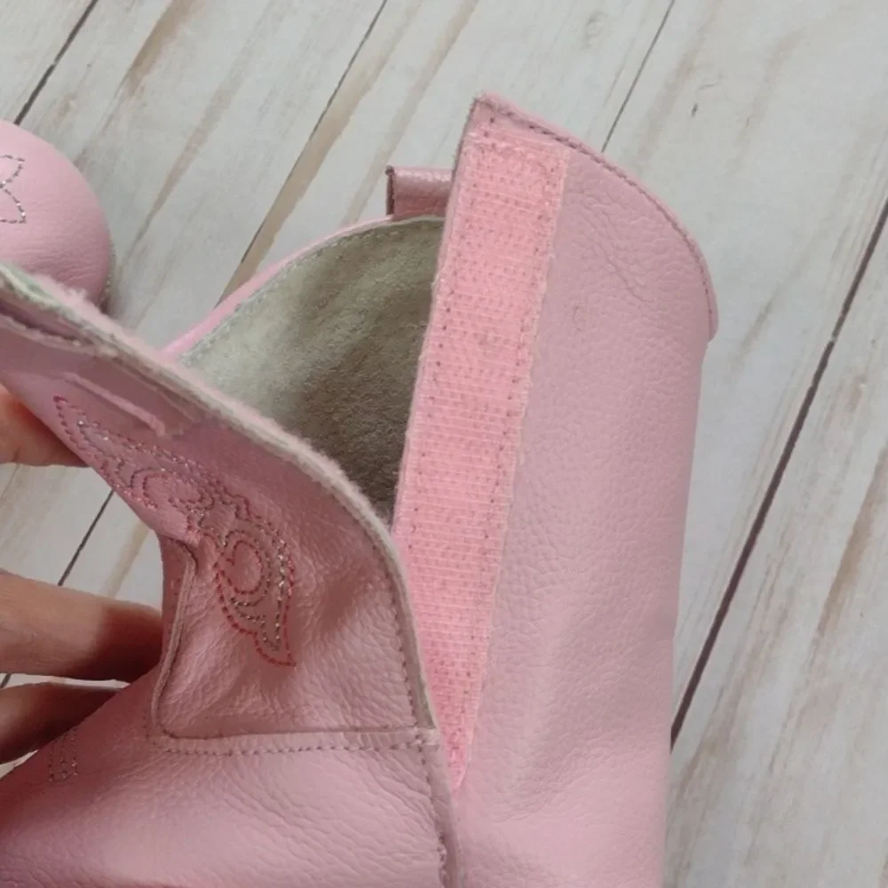 MaMTaKoN Pink Genuine Leather Cowboy Boots Size 6-12 Months